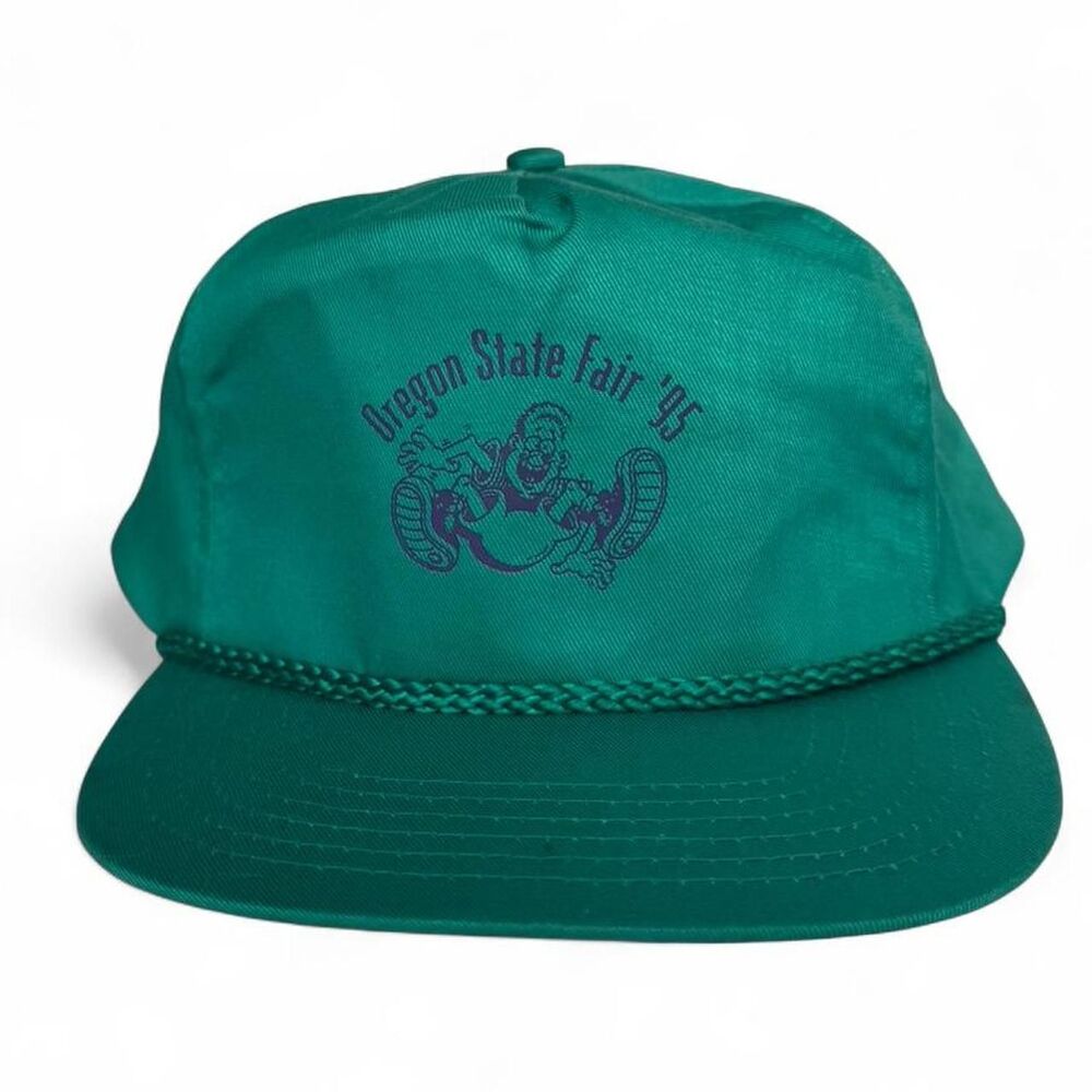 Vintage 1995 Oregon State Fair green and blue snapback hat‎